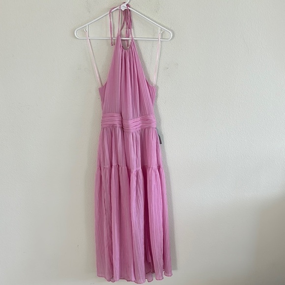 NWT Astr The Label Pink Halter Open Back Tiered Dress - Picture 1 of 10